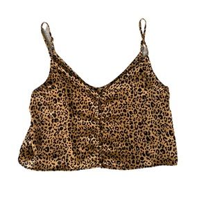 Wild Fable Leopard Cheetah Print Cropped Tank, Sz XS